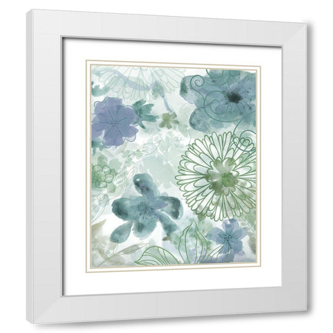 Bouquet of Dreams II White Modern Wood Framed Art Print with Double Matting by Naskrent, Delores