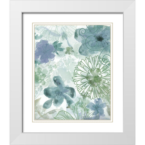 Bouquet of Dreams II White Modern Wood Framed Art Print with Double Matting by Naskrent, Delores
