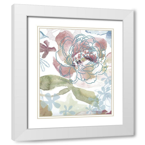 Bouquet of Dreams IV White Modern Wood Framed Art Print with Double Matting by Naskrent, Delores