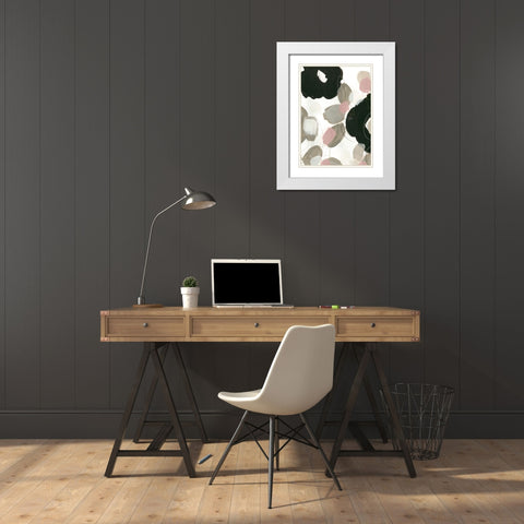 Custom Kinetic Flora IV White Modern Wood Framed Art Print with Double Matting by Vess, June Erica