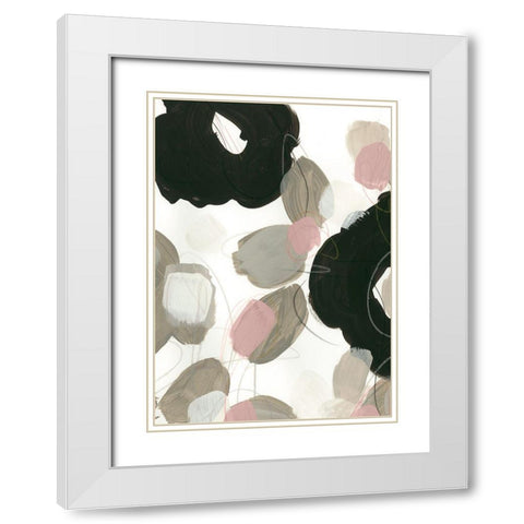 Custom Kinetic Flora IV White Modern Wood Framed Art Print with Double Matting by Vess, June Erica
