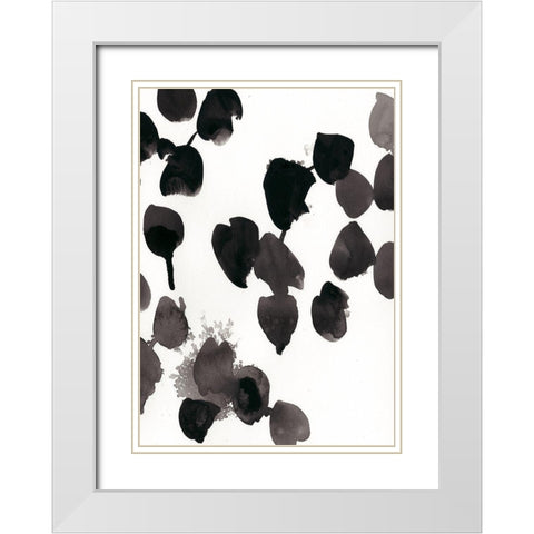 Custom Monochrome Gestures II White Modern Wood Framed Art Print with Double Matting by Vess, June Erica