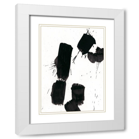 Custom Monochrome Gestures VI White Modern Wood Framed Art Print with Double Matting by Vess, June Erica