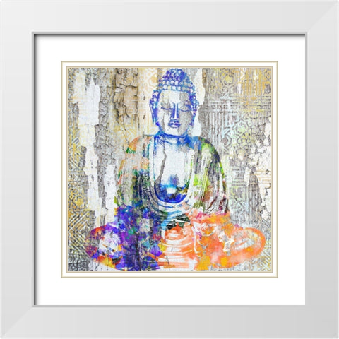 Timeless Buddha II White Modern Wood Framed Art Print with Double Matting by Surma and Guillen