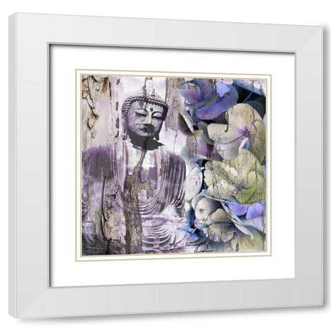 Timeless Buddha III White Modern Wood Framed Art Print with Double Matting by Surma and Guillen
