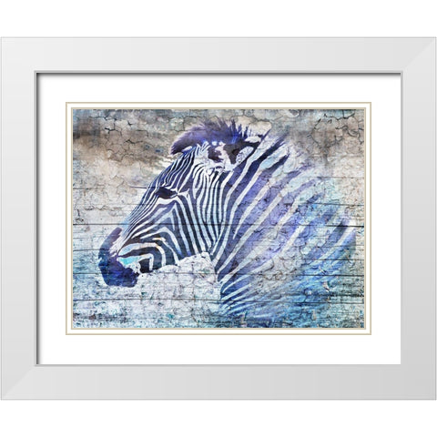 Purple Zebra White Modern Wood Framed Art Print with Double Matting by Surma and Guillen