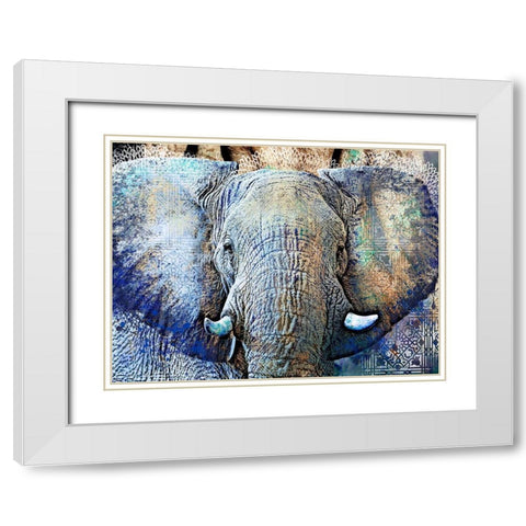Purple Elephant White Modern Wood Framed Art Print with Double Matting by Surma and Guillen