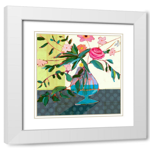 Fanciful Flowers II White Modern Wood Framed Art Print with Double Matting by Borges, Victoria
