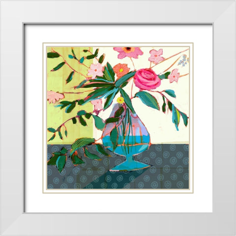 Fanciful Flowers II White Modern Wood Framed Art Print with Double Matting by Borges, Victoria