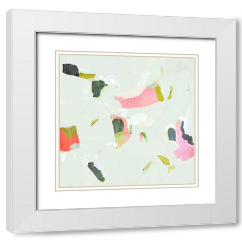 Olive Scatter II White Modern Wood Framed Art Print with Double Matting by Borges, Victoria