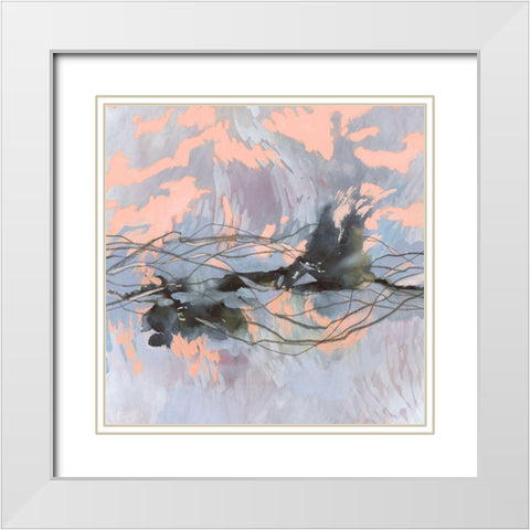 Horizon Flux II White Modern Wood Framed Art Print with Double Matting by Borges, Victoria