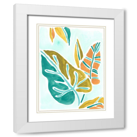 Jungle Expression I White Modern Wood Framed Art Print with Double Matting by Vess, June Erica