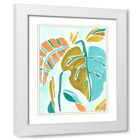 Jungle Expression II White Modern Wood Framed Art Print with Double Matting by Vess, June Erica