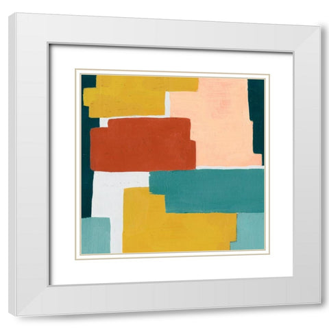 Block Abstract I White Modern Wood Framed Art Print with Double Matting by Popp, Grace