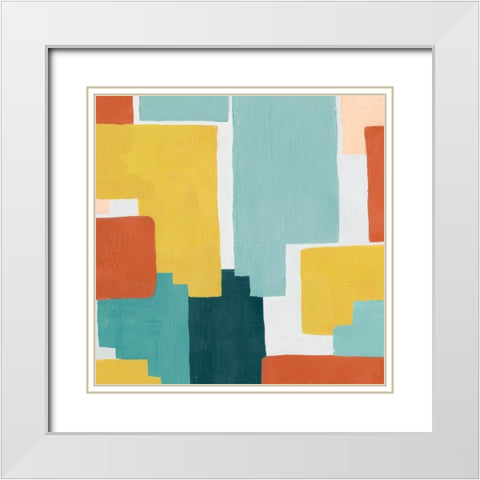 Block Abstract III White Modern Wood Framed Art Print with Double Matting by Popp, Grace