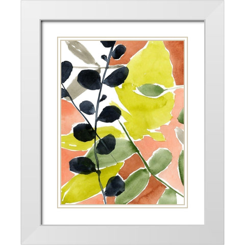 Tropic Fun II White Modern Wood Framed Art Print with Double Matting by Goldberger, Jennifer