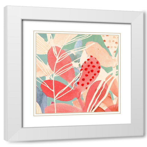 Tropical Assemblage III White Modern Wood Framed Art Print with Double Matting by Borges, Victoria