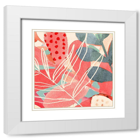 Tropical Assemblage IV White Modern Wood Framed Art Print with Double Matting by Borges, Victoria