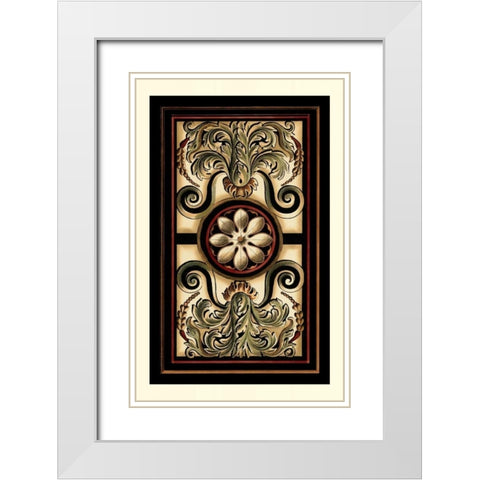 Panel Motifs I White Modern Wood Framed Art Print with Double Matting by Vision Studio