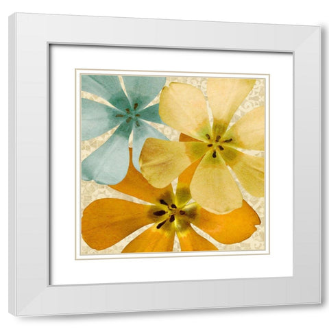 Springtime Glow I White Modern Wood Framed Art Print with Double Matting by Saunders, Alonzo