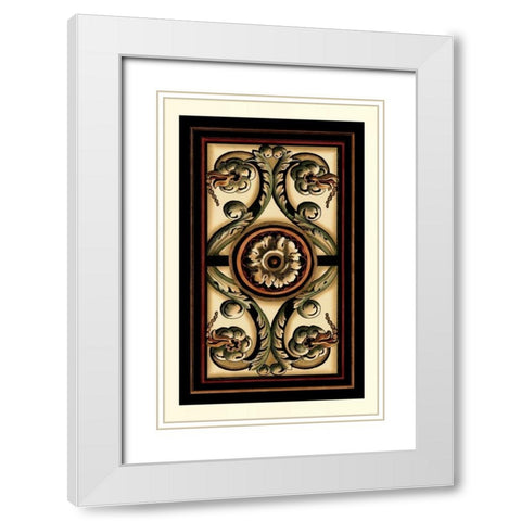 Panel Motifs II White Modern Wood Framed Art Print with Double Matting by Vision Studio