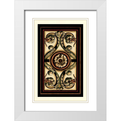 Panel Motifs II White Modern Wood Framed Art Print with Double Matting by Vision Studio