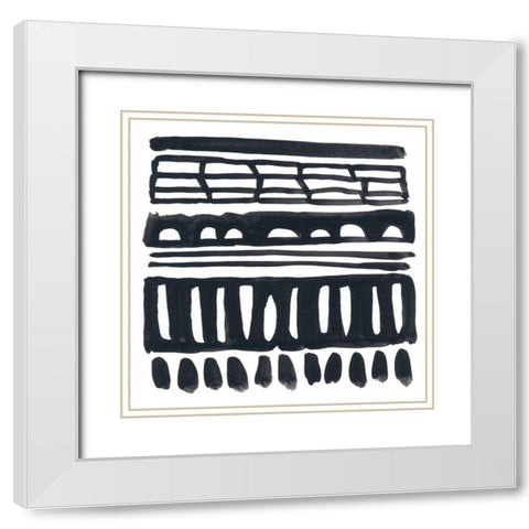 Weft I White Modern Wood Framed Art Print with Double Matting by Vess, June Erica
