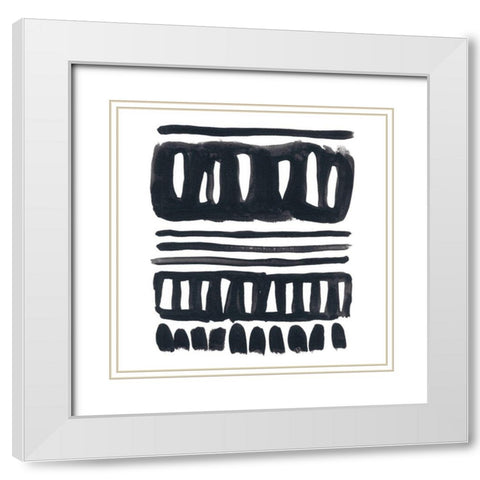 Weft II White Modern Wood Framed Art Print with Double Matting by Vess, June Erica