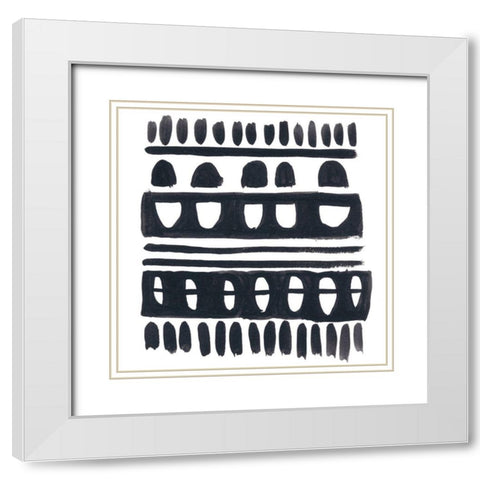 Weft IV White Modern Wood Framed Art Print with Double Matting by Vess, June Erica