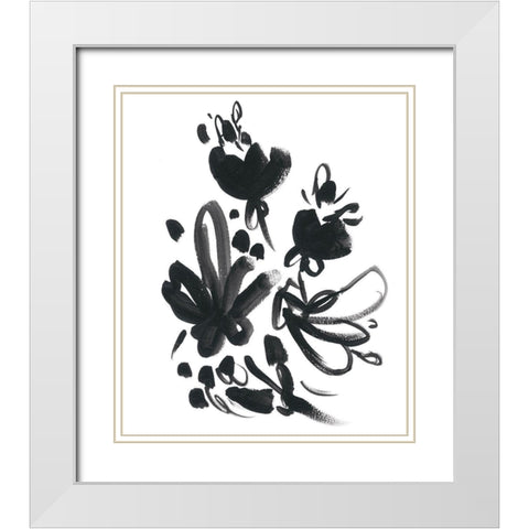 Cameo Bloom II White Modern Wood Framed Art Print with Double Matting by Vess, June Erica
