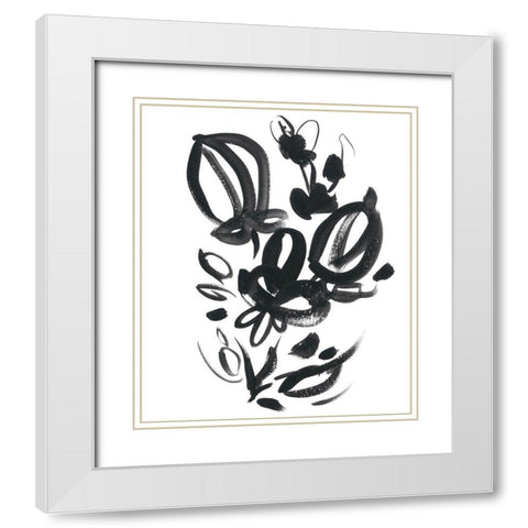 Cameo Bloom III White Modern Wood Framed Art Print with Double Matting by Vess, June Erica