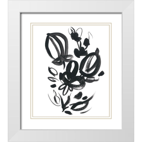 Cameo Bloom III White Modern Wood Framed Art Print with Double Matting by Vess, June Erica