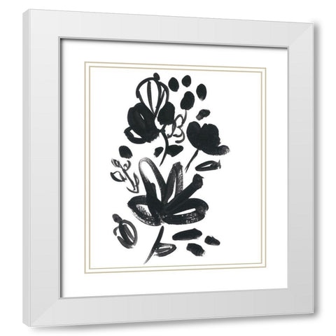 Cameo Bloom V White Modern Wood Framed Art Print with Double Matting by Vess, June Erica