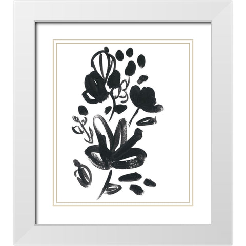 Cameo Bloom V White Modern Wood Framed Art Print with Double Matting by Vess, June Erica