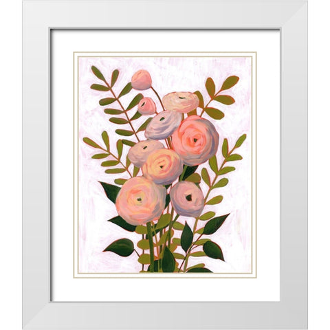 Flower Burst I White Modern Wood Framed Art Print with Double Matting by Popp, Grace