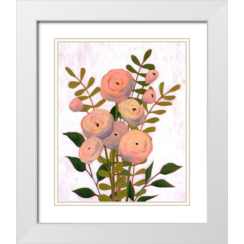 Flower Burst II White Modern Wood Framed Art Print with Double Matting by Popp, Grace