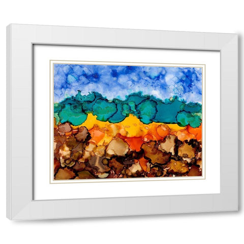 Autumn Terrain I White Modern Wood Framed Art Print with Double Matting by Moore, Regina