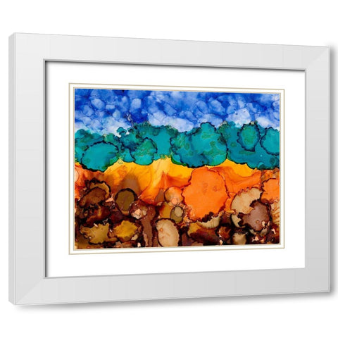 Autumn Terrain II White Modern Wood Framed Art Print with Double Matting by Moore, Regina