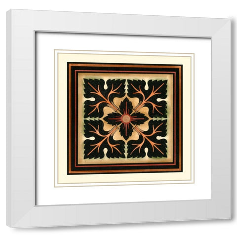 Crackled Square Wood Block III White Modern Wood Framed Art Print with Double Matting by Vision Studio