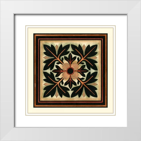 Crackled Square Wood Block IV White Modern Wood Framed Art Print with Double Matting by Vision Studio