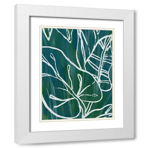 Jungle Batik I White Modern Wood Framed Art Print with Double Matting by Vess, June Erica