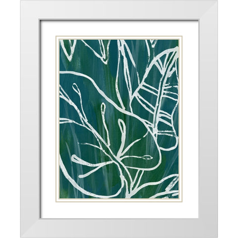 Jungle Batik I White Modern Wood Framed Art Print with Double Matting by Vess, June Erica