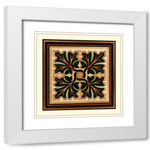 Crackled Square Wood Block VI White Modern Wood Framed Art Print with Double Matting by Vision Studio