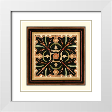 Crackled Square Wood Block VI White Modern Wood Framed Art Print with Double Matting by Vision Studio