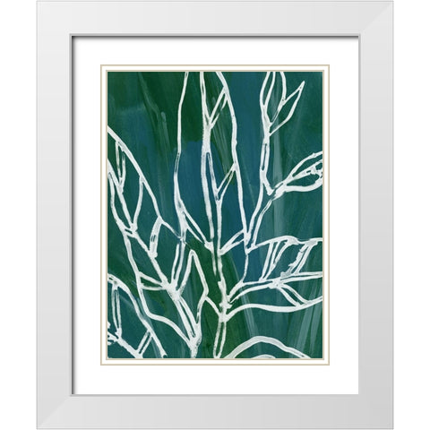 Jungle Batik IV White Modern Wood Framed Art Print with Double Matting by Vess, June Erica