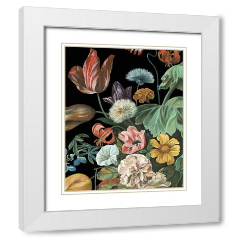 Baroque Floral I White Modern Wood Framed Art Print with Double Matting by Wang, Melissa