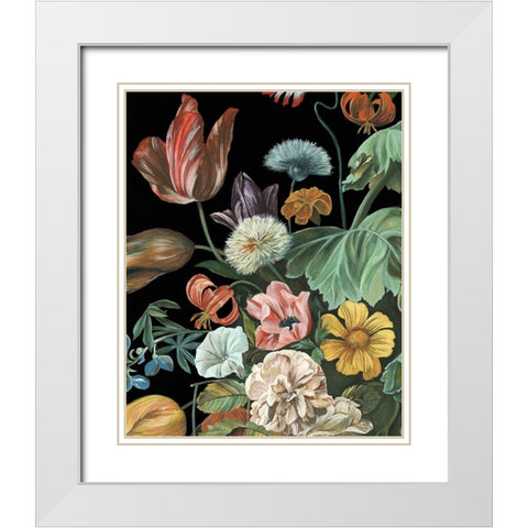 Baroque Floral I White Modern Wood Framed Art Print with Double Matting by Wang, Melissa