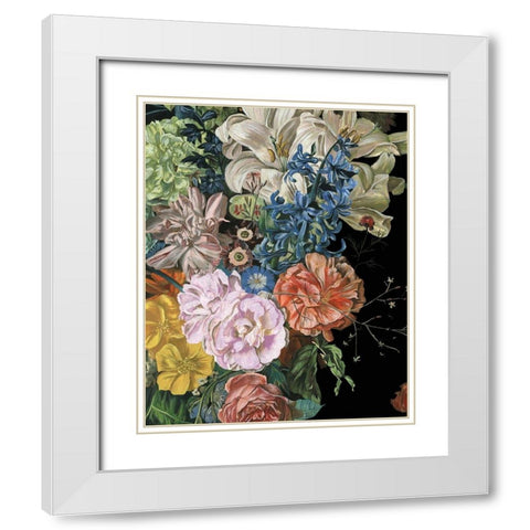 Baroque Floral II White Modern Wood Framed Art Print with Double Matting by Wang, Melissa