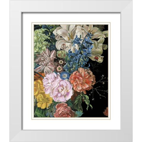 Baroque Floral II White Modern Wood Framed Art Print with Double Matting by Wang, Melissa