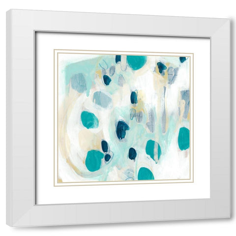 Sky Pebbles I White Modern Wood Framed Art Print with Double Matting by Vess, June Erica